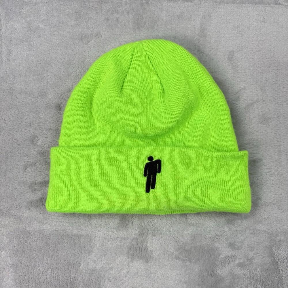 Billie Eilish Neon Green Knit Beanie One Size Cuffed Music Hip Pop Concert Y2K